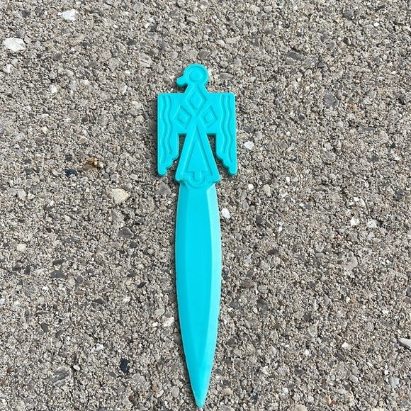 Vintage Turquoise Egyptian Bird Letter Opener - Picture 3 of 6